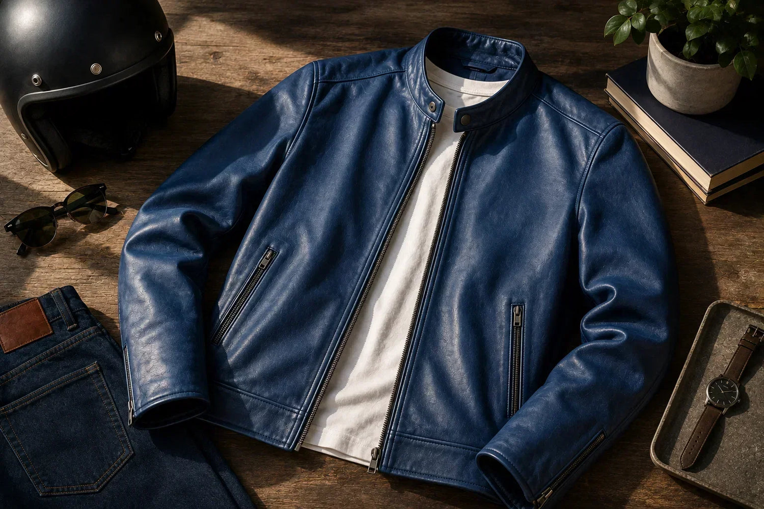 Blue Leather Jackets