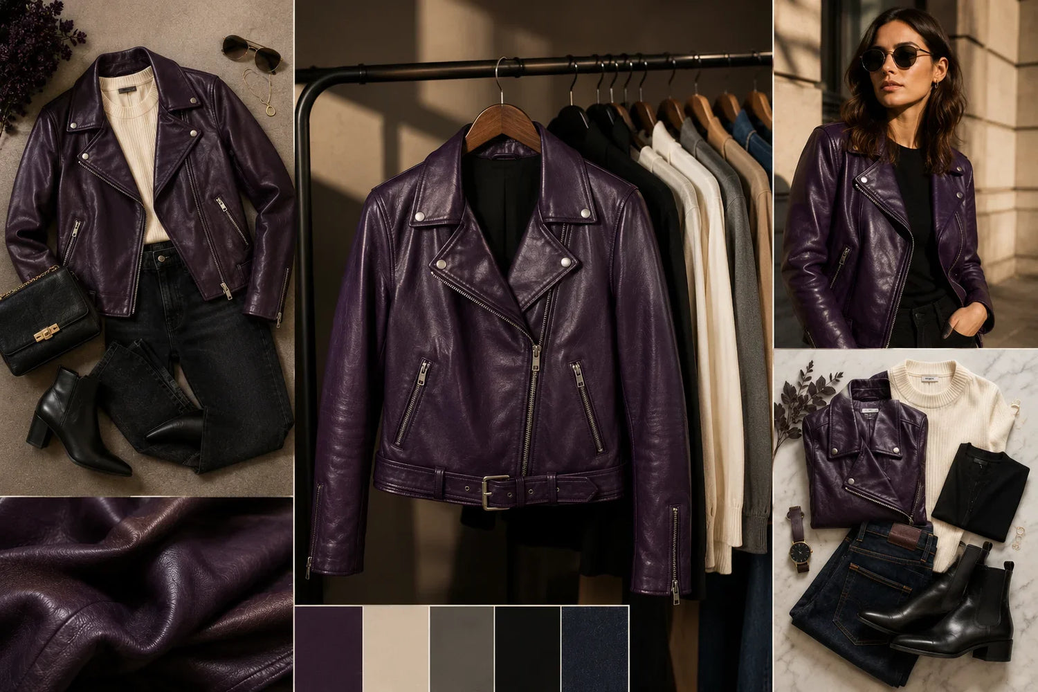 Purple leather jacket