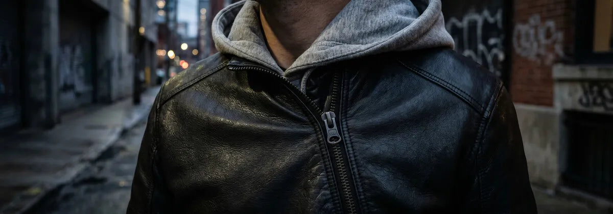 Leren Jassen met Capuchon voor Heren