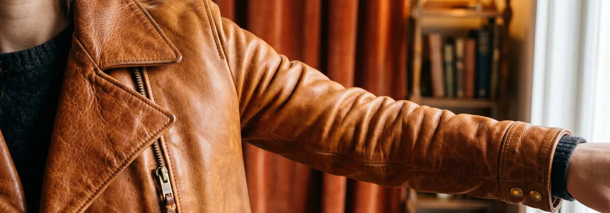 Cognac Leren Jassen voor Dames