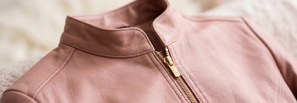 Roze Leren Jassen voor Dames